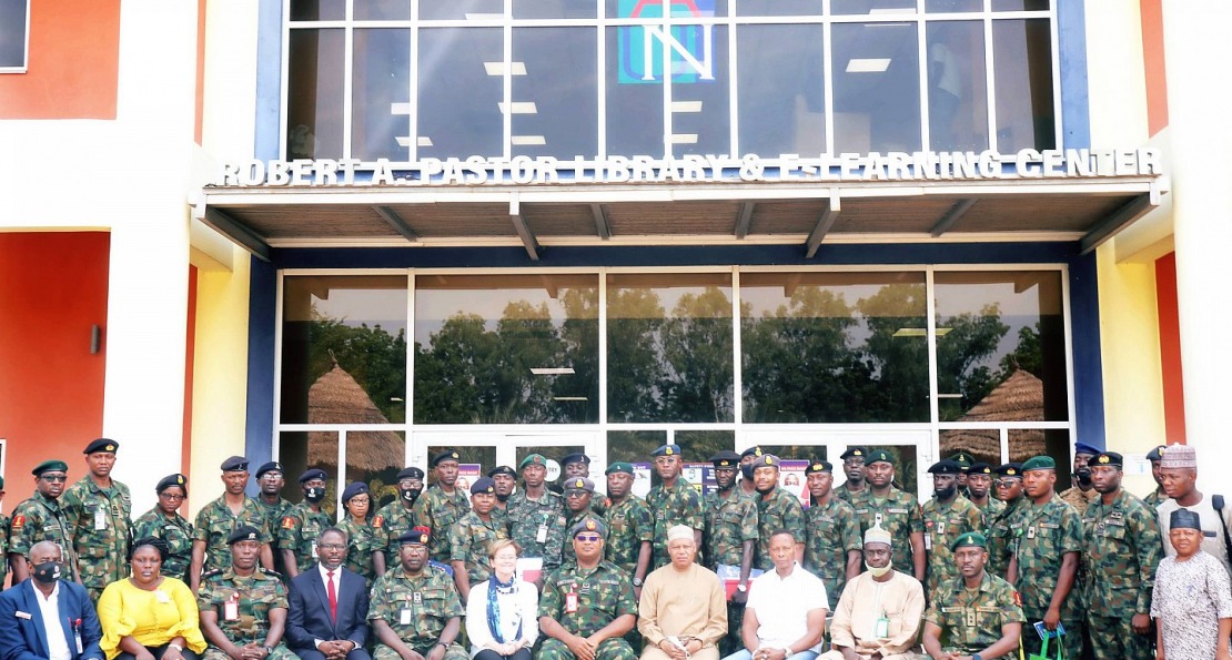 President Ensign Receives Command and Staff College Course 44 Members, Explains AUN's Problem-Solving Focus