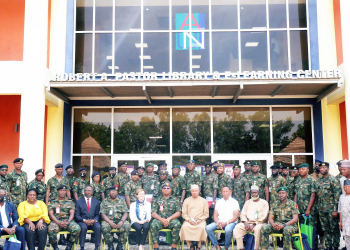 President Ensign Receives Command and Staff College Course 44 Members, Explains AUN's Problem-Solving Focus