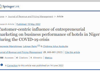 AUN RESEARCHERS' COVID-19 STUDY PUBLISHED IN SPRINGER  JOURNAL