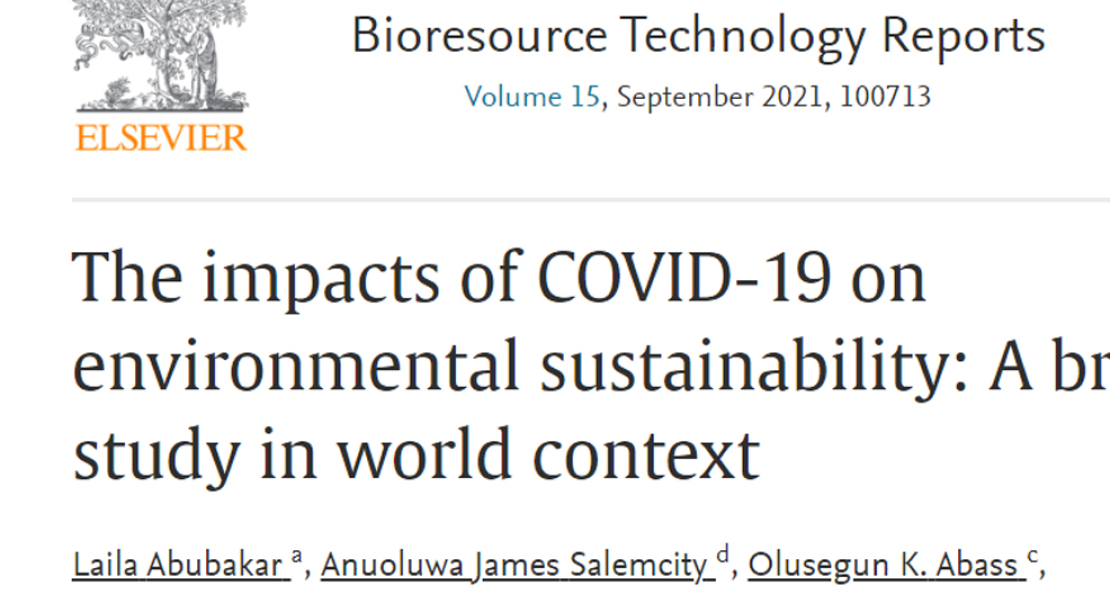 AUN Professor Ayo Olajuyin, Alum Laila Abubakar, Others Collaborate to Review Impact of COVID-19 on the Environment