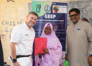 President Frazier gifts dignity kits to 170 schoolgirls in Yola