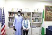 Dr. Umar Abubakar Hashindu, Managing Director, Yola Electricity Distribution during a courtesy visit to AUN, received by President Margee Ensign 