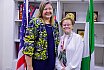 President Margee Ensign (r) receiving Ms. Jeane Clark, Spokesperson of U.S Embassy in Nigeria
